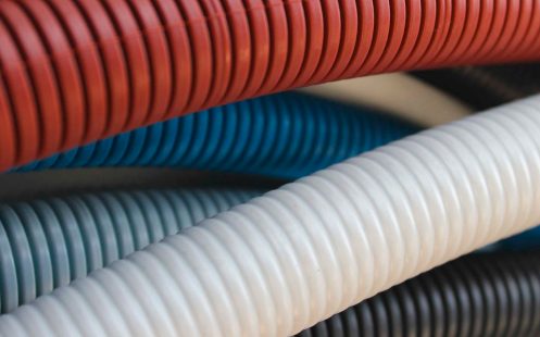 Pipes for cable protection - Kabuplast, red, blue and black color