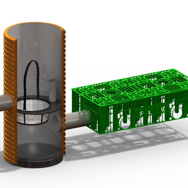 Stormbox system. Filter in the manhole.