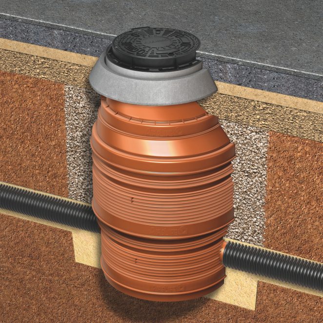 Example of a composite cover topping a PRO 1000/800 manhole