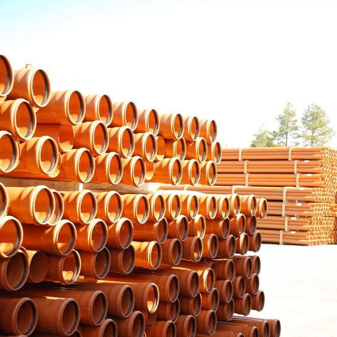 PVC wastewater pipes
