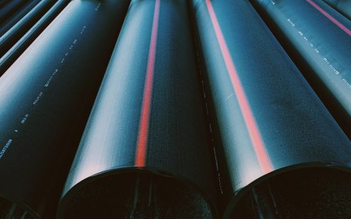 PE 100 wastewater black color pipe with red line