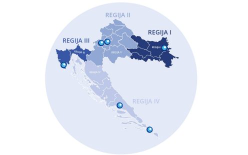 Pipelife Hrvatska regije i poslovnice na karti Hrvatske