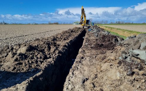 A close up of a freshly dug trench in Klaas' farm | Pipelife